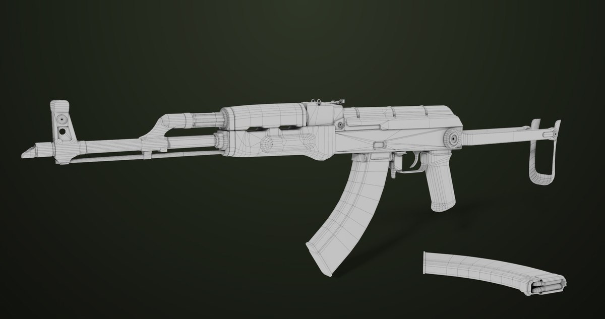 AKMS Light Machine Gun 10 URP HDRP Textures