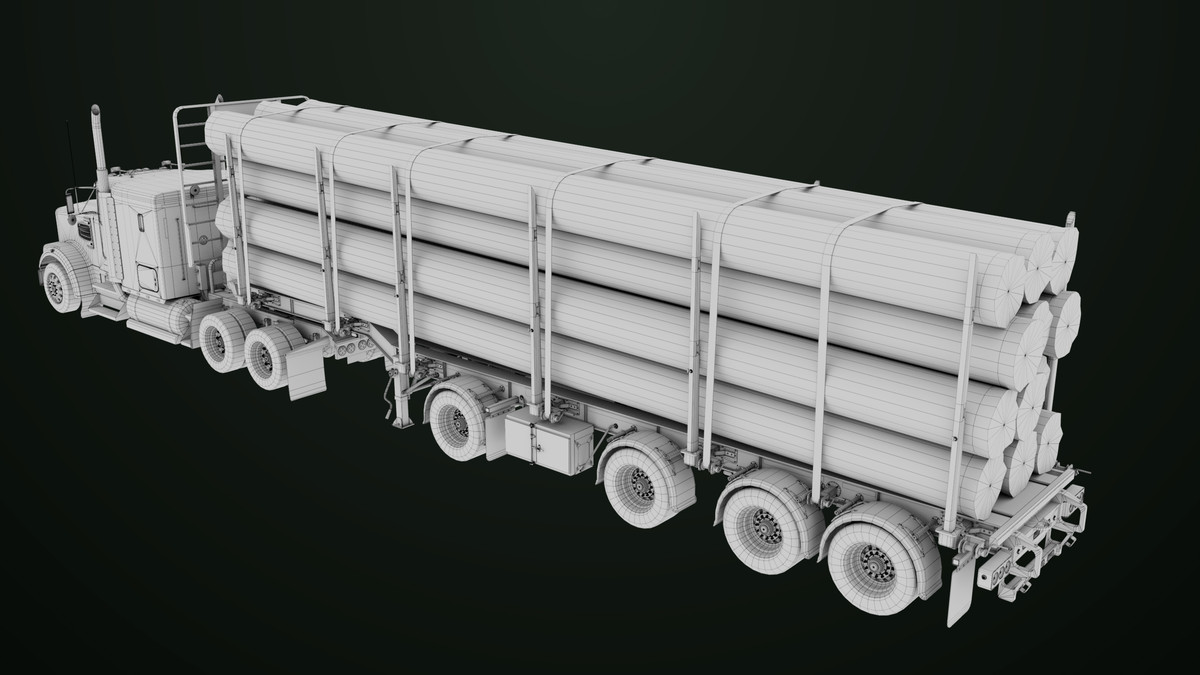 Truck 07 Log Trailer with All Loads Collection