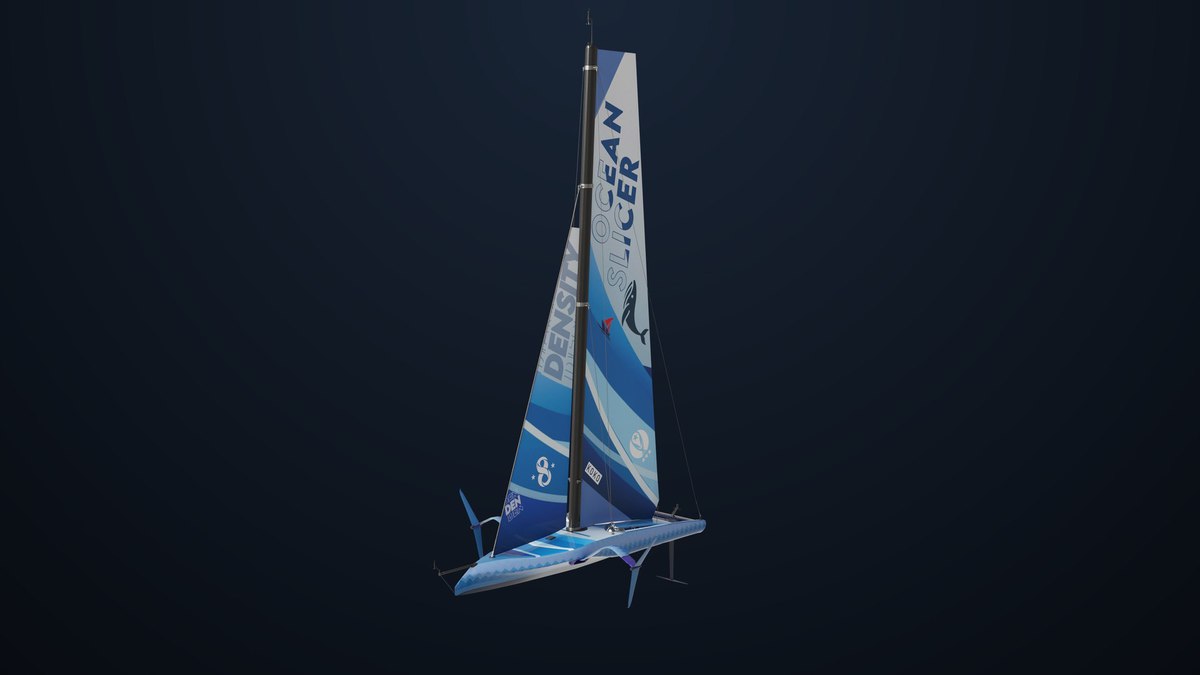 Yacht Hydrofoil Sailing Boat Blue URP HDRP Textures