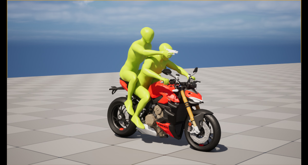 Bike Ride & Shoot Animation