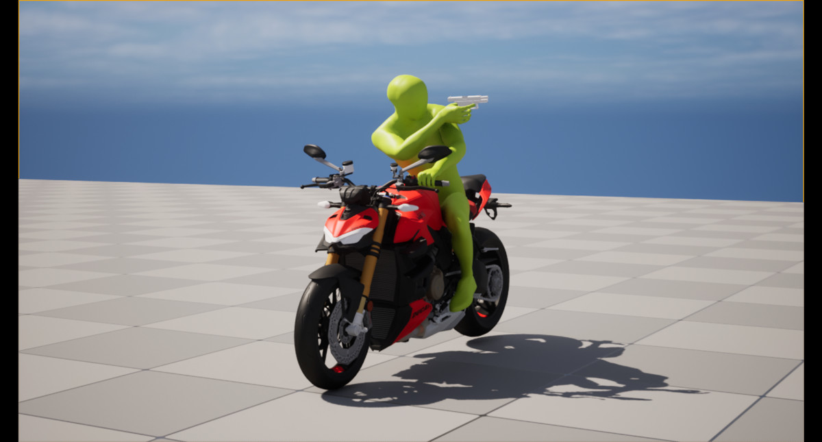 Bike Ride & Shoot Animation