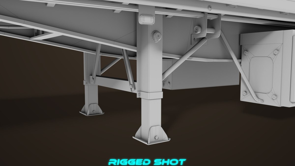 Flatbed Trailer with 7 Loads Single Mat URP HDRP Textures