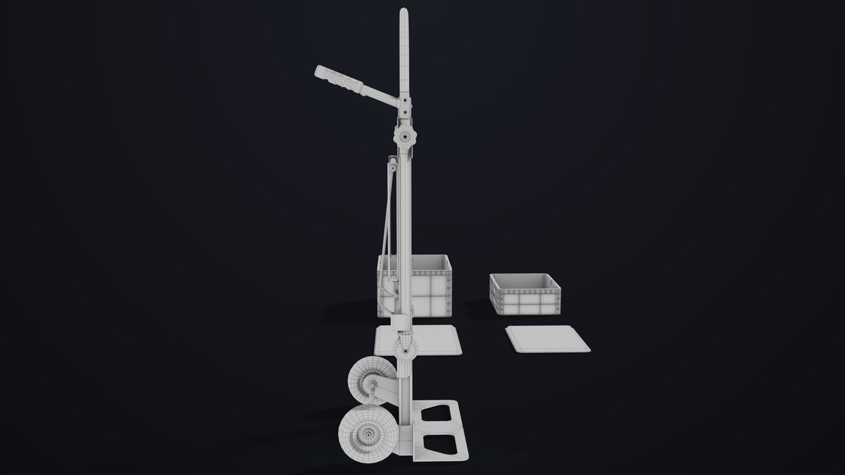Convertible Hand Truck Steel URP HDRP Textures