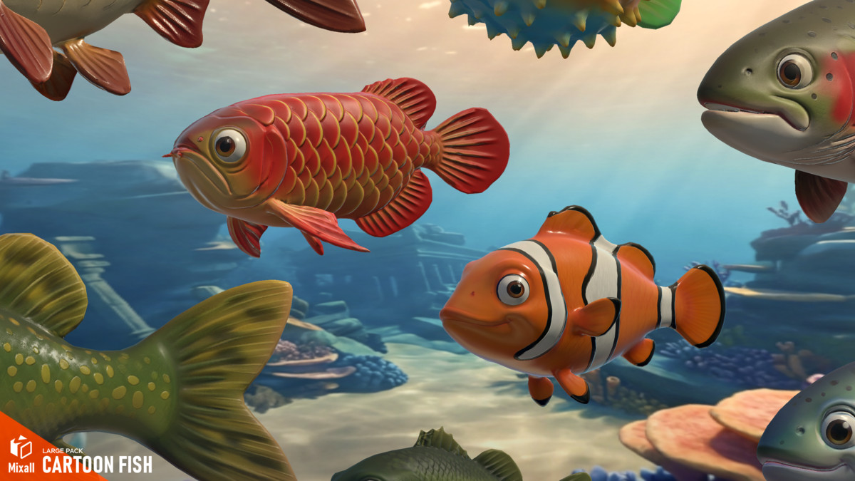 Cartoon fish - underwater pack
