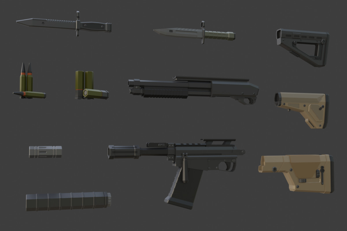 Low Poly Weapon Bundle Pack 3