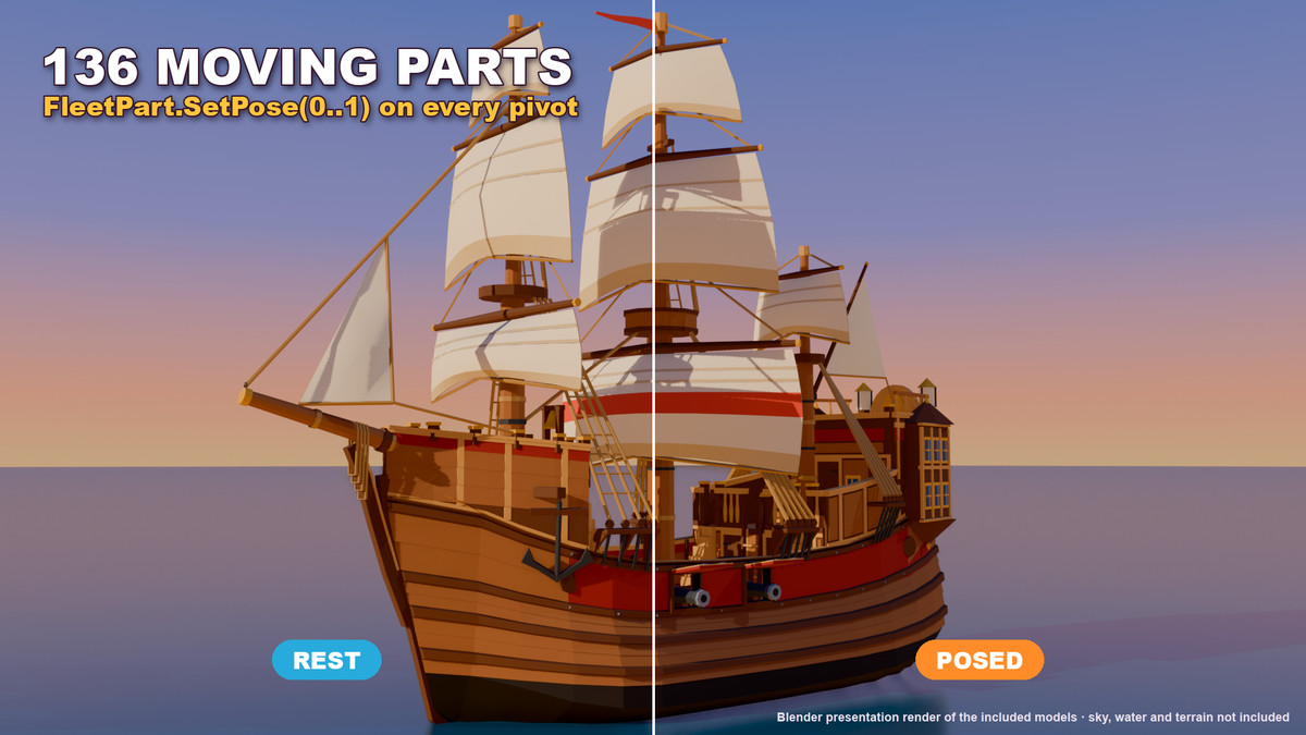 Stylized Pirate Ships & Boats: 13 Vessels + Harbour Dock Kit