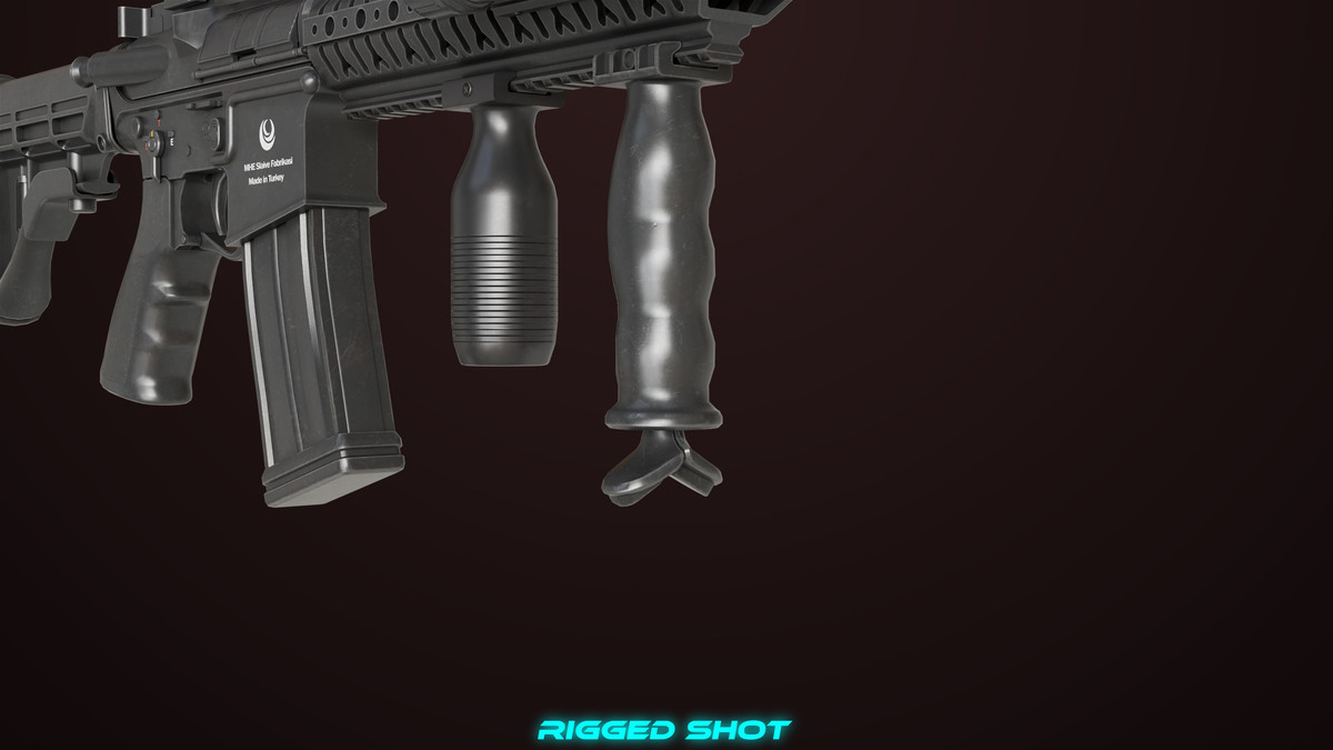 Machine Gun 17 Black URP HDRP Textures