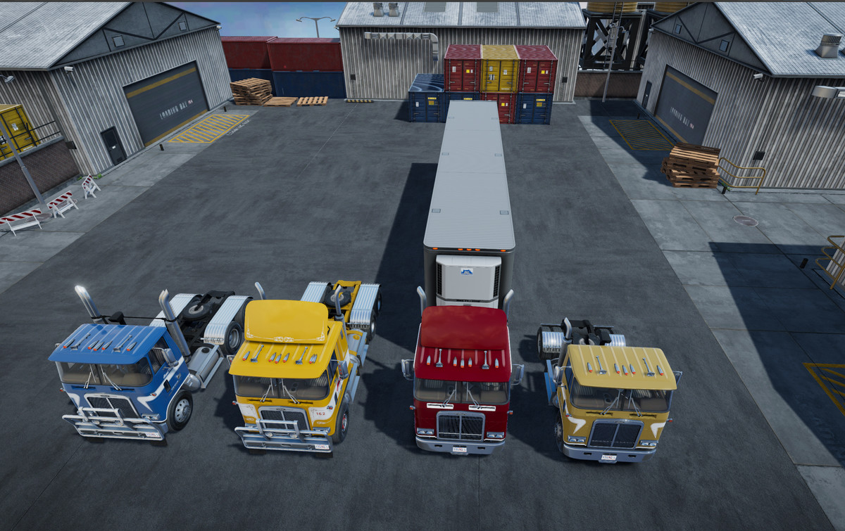 80s cabover with refrigerated trailer