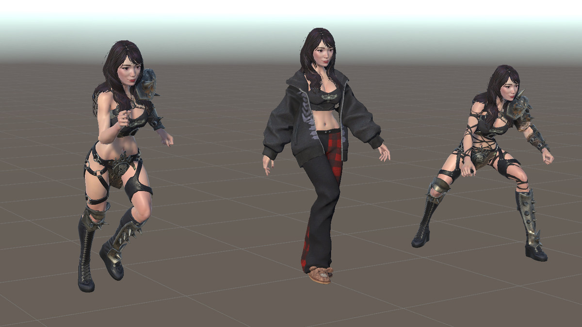 Stylized Asian Girl with Two Skins