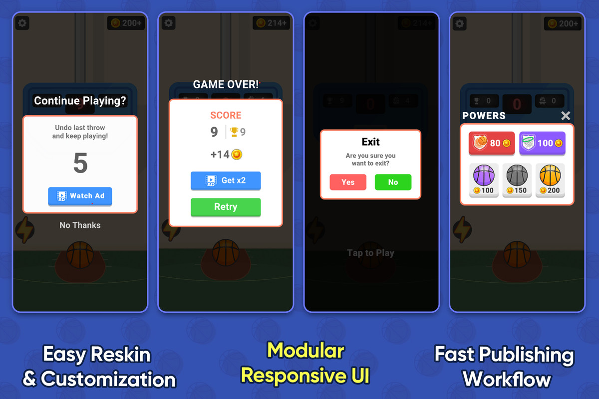 Basketball Dunk Shot - Complete Basketball Game Template