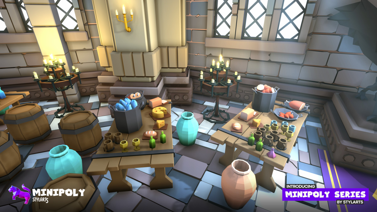 Minipoly Series - Fantasy Kingdom Interior ( Stylized Lowpoly Environment )
