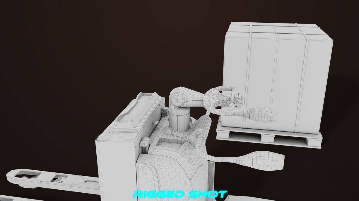 Forklift with Pallet 01 Yellow URP HDRP Textures