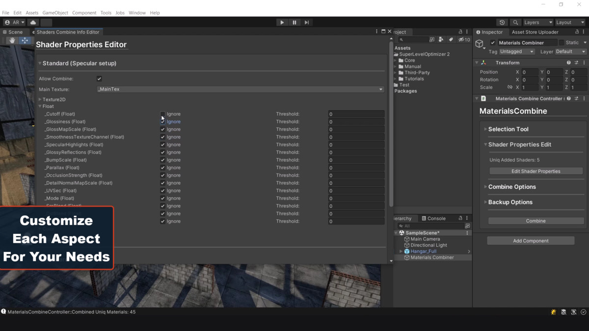 Complete Mesh Combine & Optimization Bundle