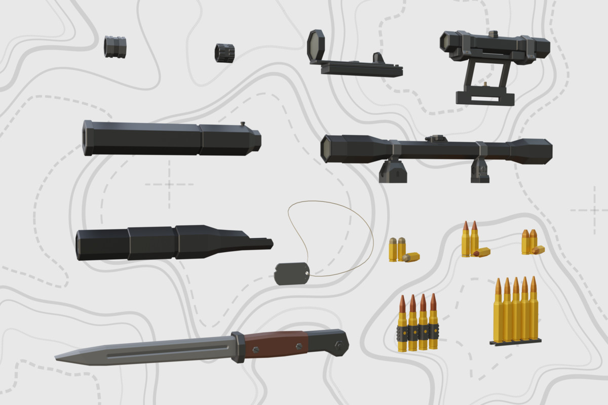 Low Poly Weapon Bundle Pack Fin