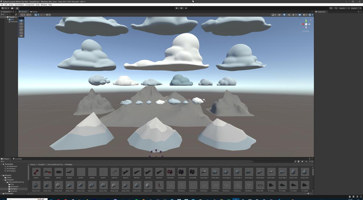 Stylized Lowpoly Winter City Asset Pack