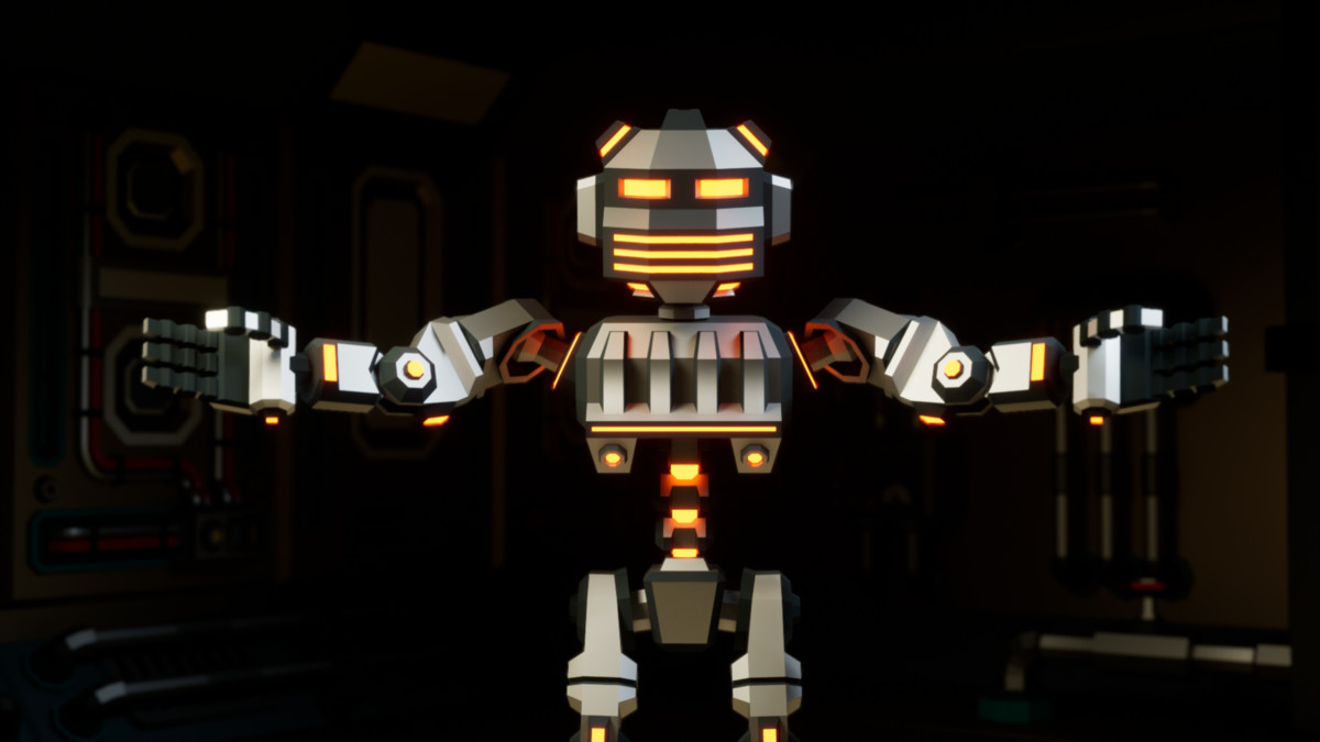 Modular Sci-Fi Robot Low-poly Stylized