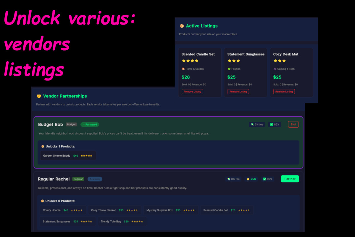 UXML Browser UI & Idle Tycoon Sim