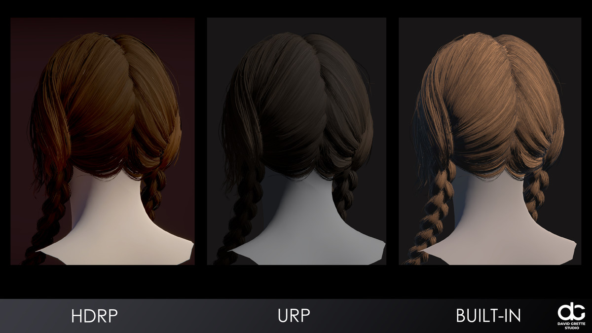 Realistic female hairstyles, pack #2 | Rigged hair, game-ready, low-poly