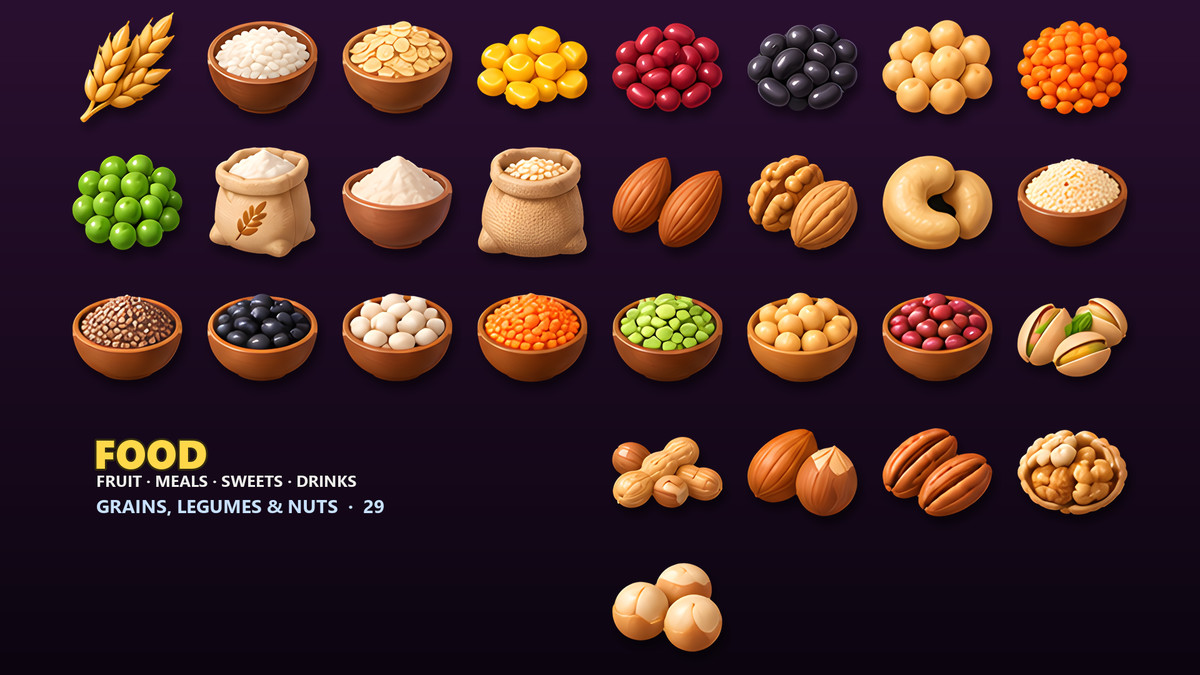 Food & Drink Icons - 232 Game Items
