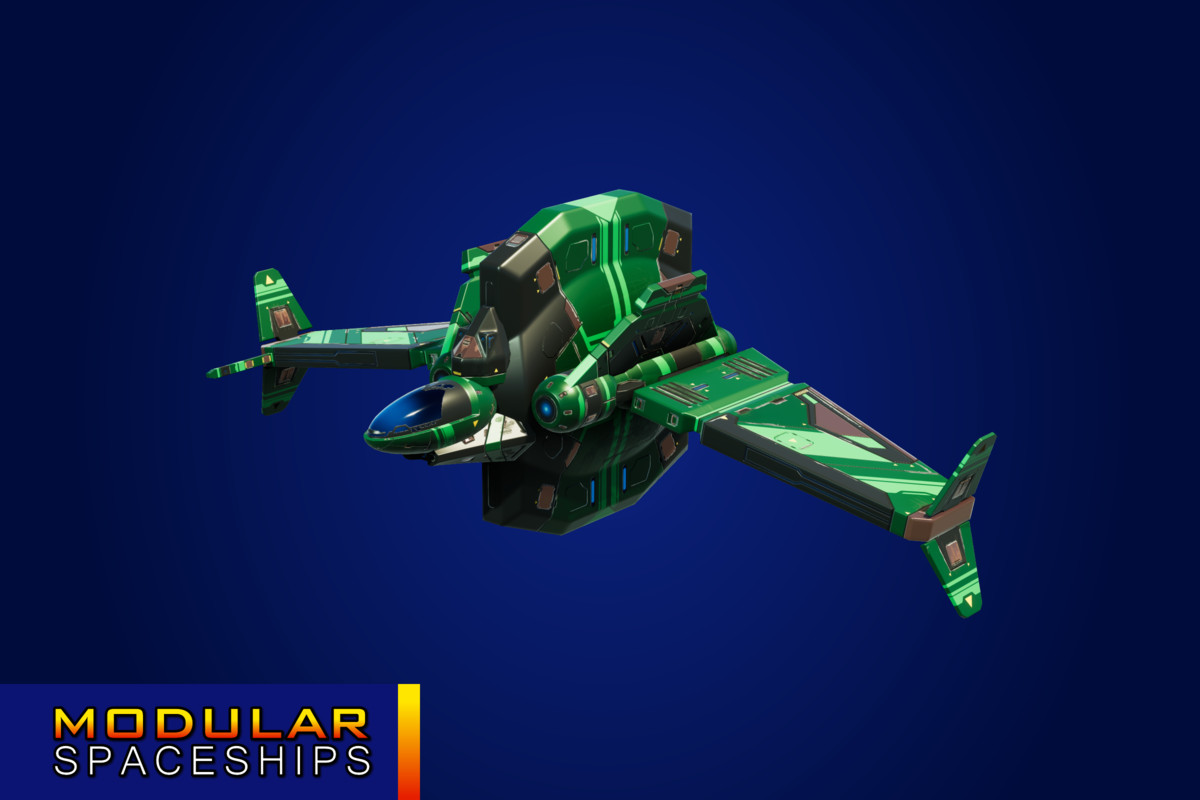 Sci-Fi Modular Spaceship Night Aye