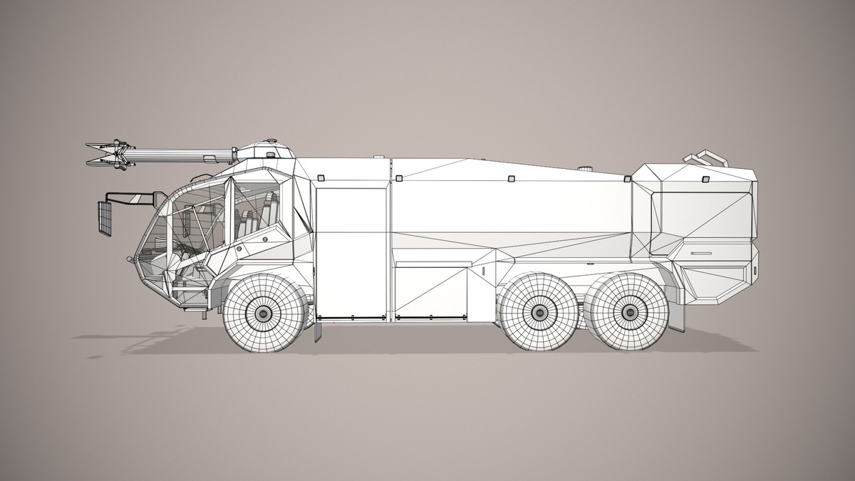 Airport Fire Truck 6x6 Red (387)