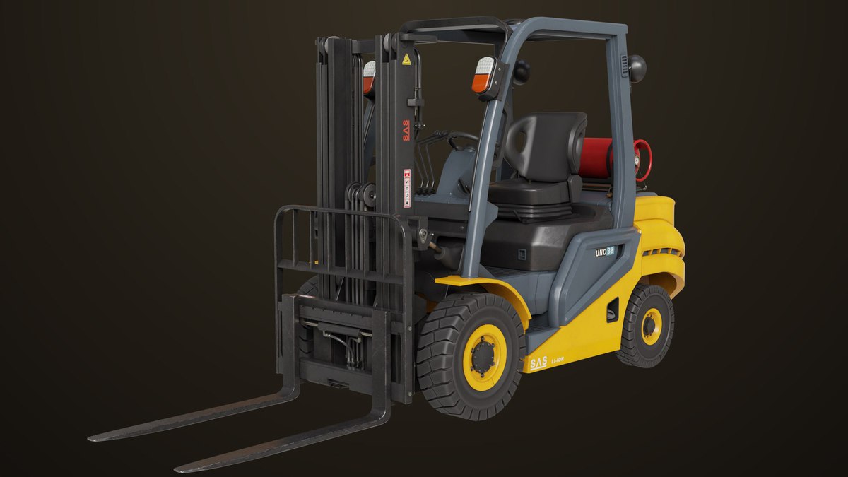 Forklift Trucks and Pallet Yellow Collection URP HDRP Textures