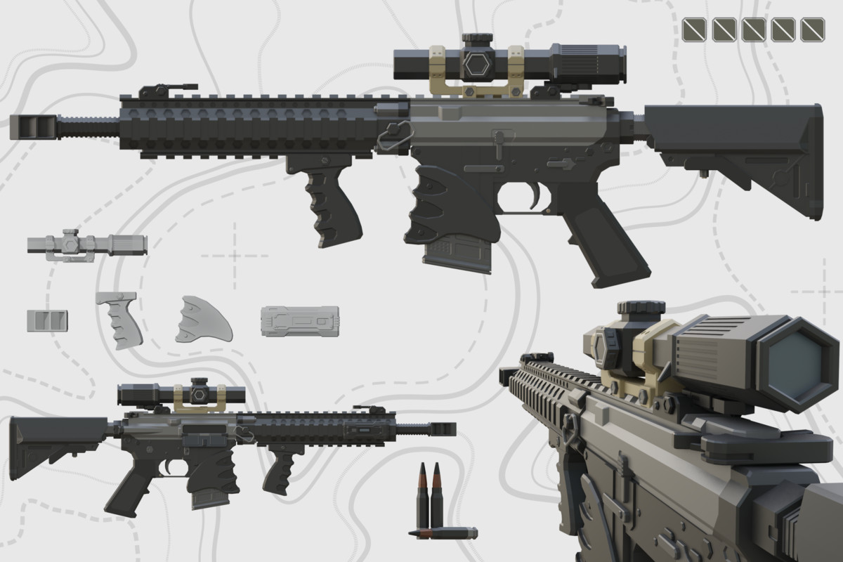 Low Poly Weapon Bundle Pack Fin