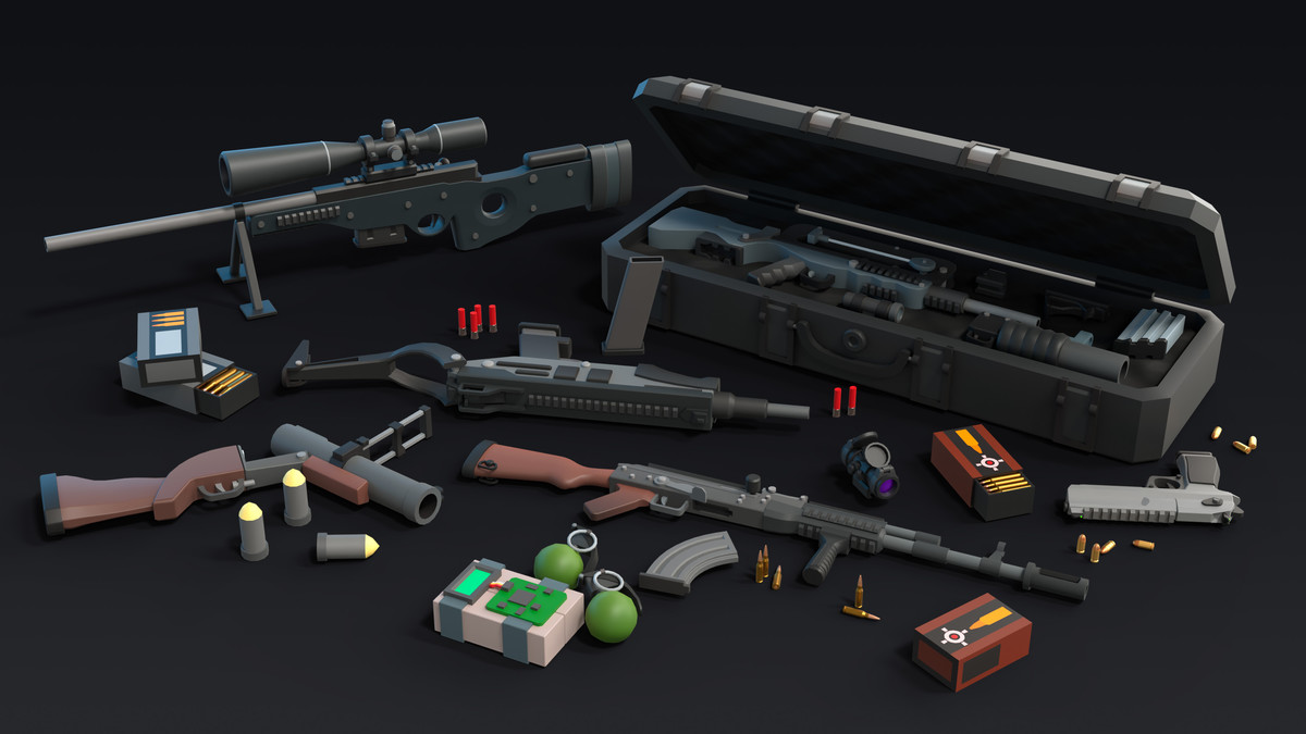 Weapons Mini - Low Poly Asset Pack