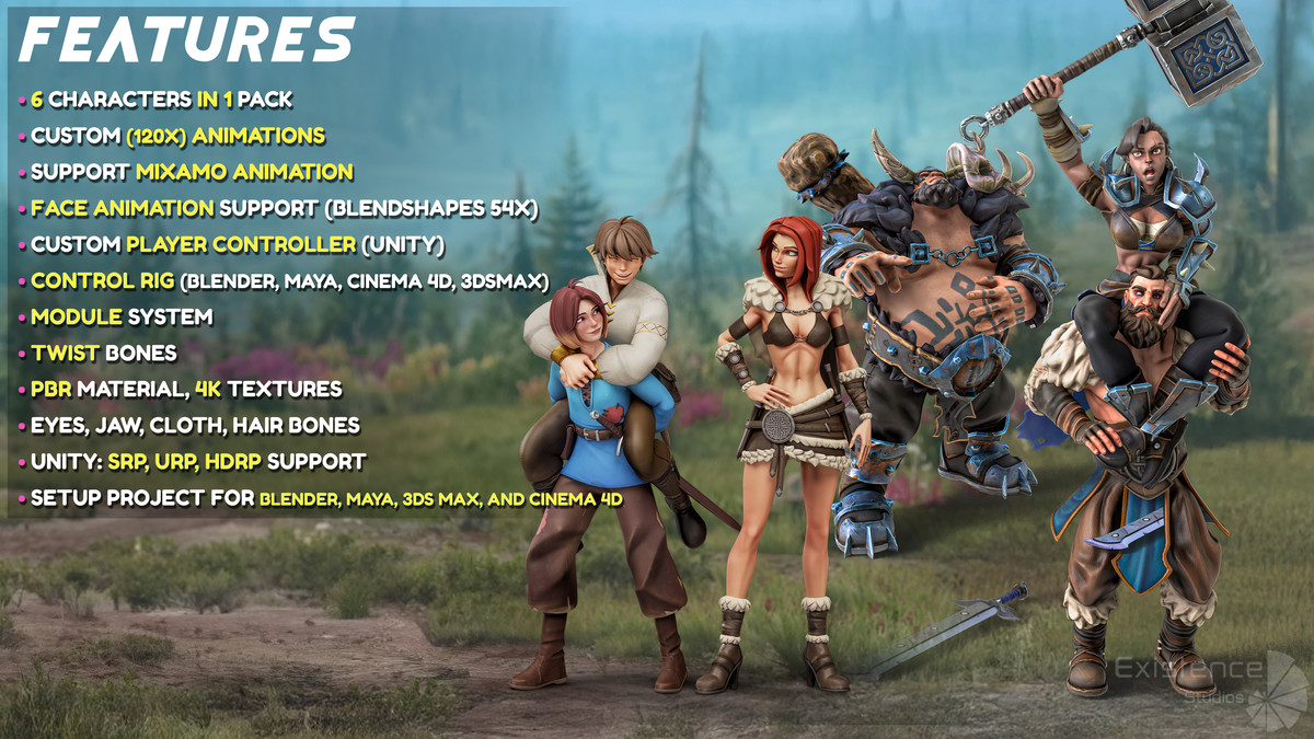 Pack 1 and 4 - Stylized Characters Warriors - #73