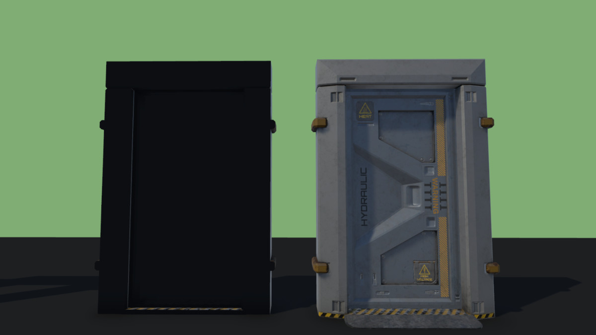 Sci-Fi One-Sided Sliding Door (Invisible Outside Frame)