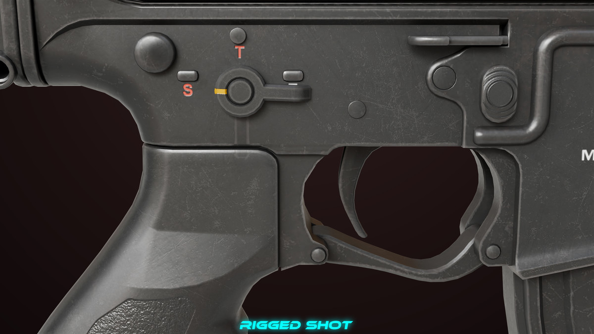 Machine Gun 17 Black URP HDRP Textures