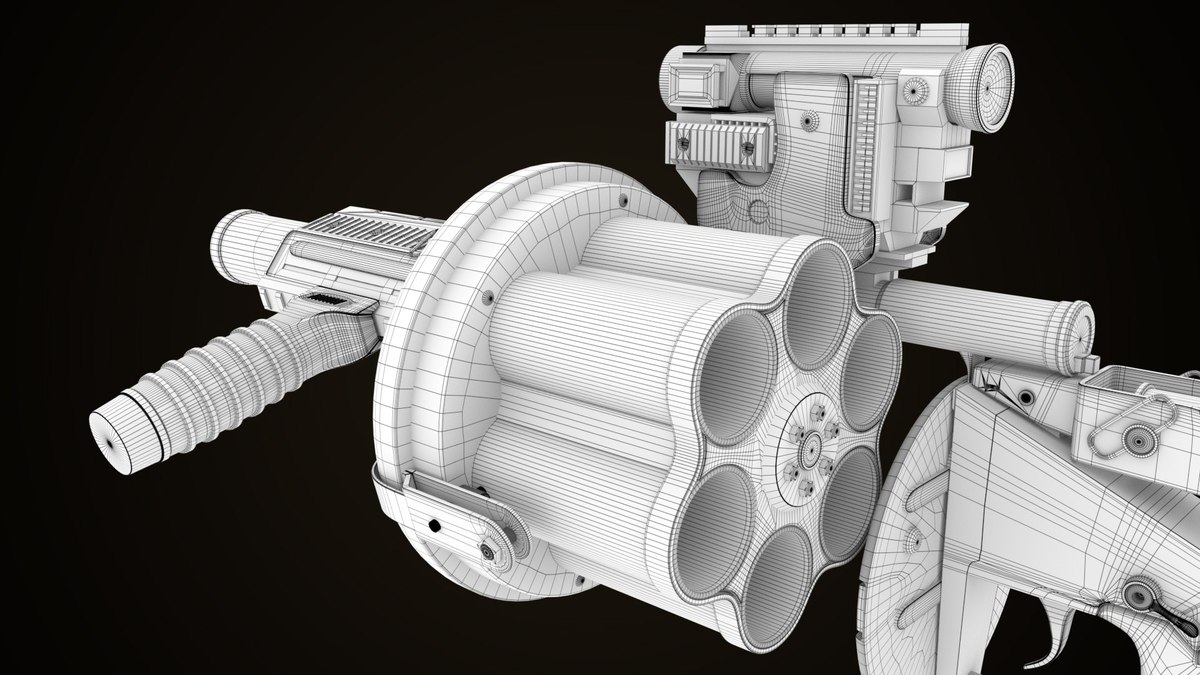 6 Grenade Launcher Black URP HDRP Textures