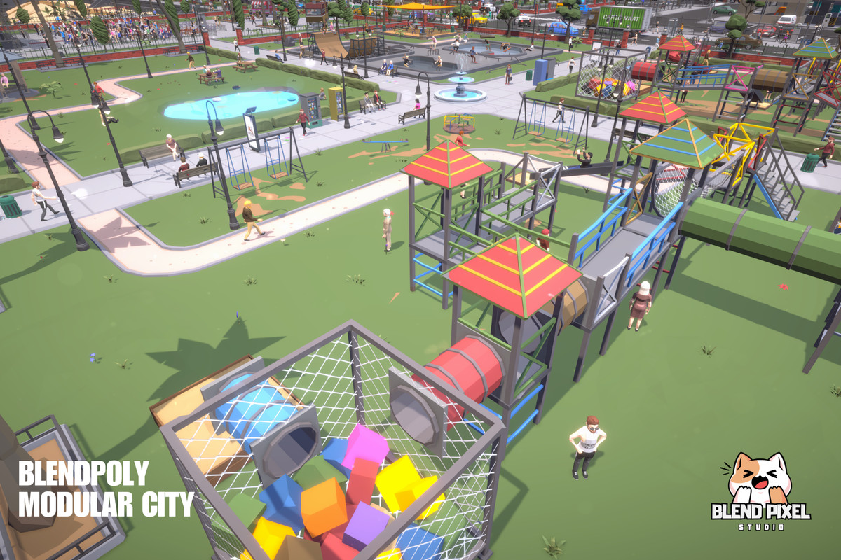 BlendPoly Modular City - Low Poly Assets