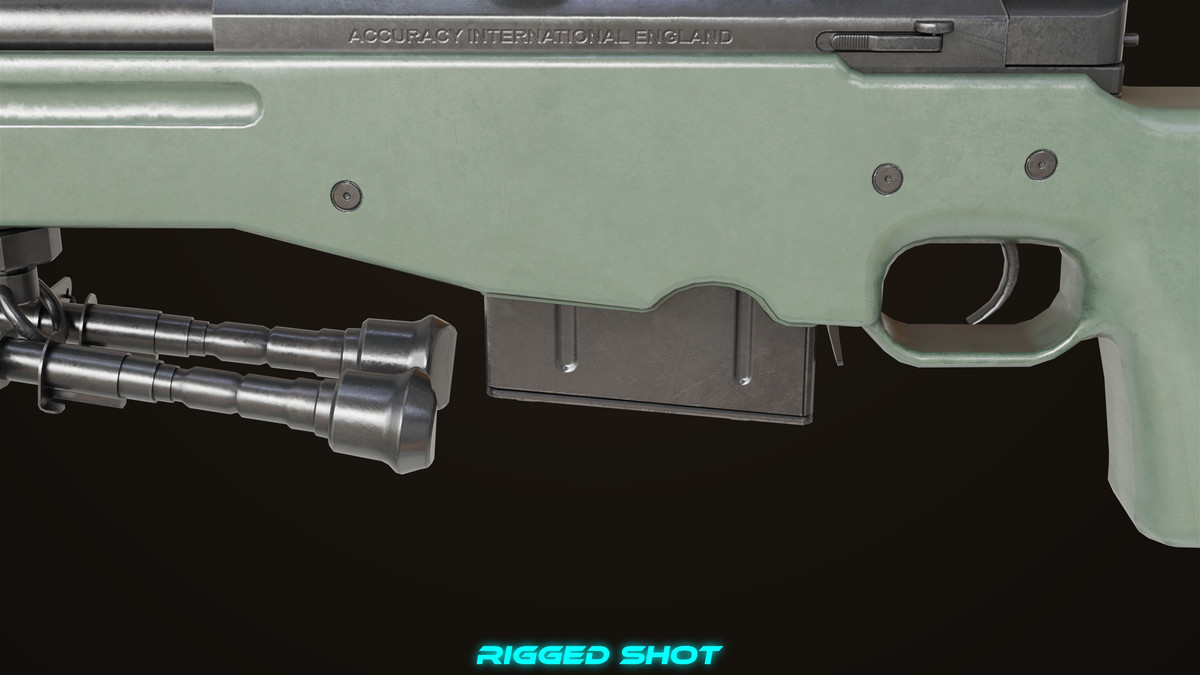 Sniper Rifle 03 Green URP HDRP Textures