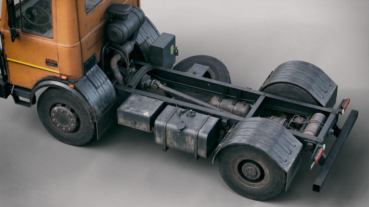 Rigged Construction Truck Vehicle