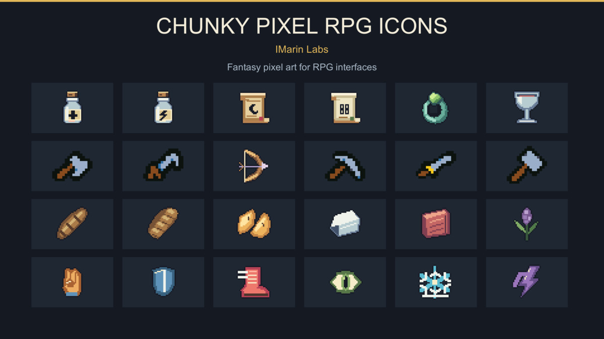 Chunky Pixel RPG Icons