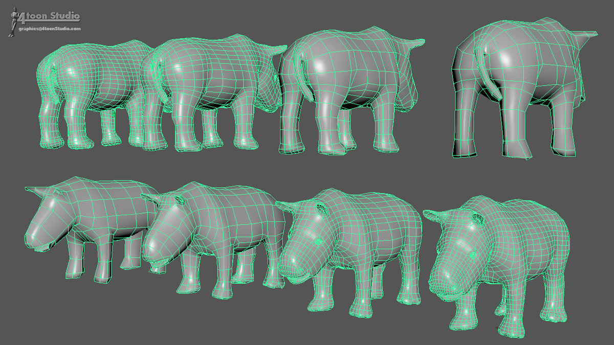 African Animal Rhinoceros Family