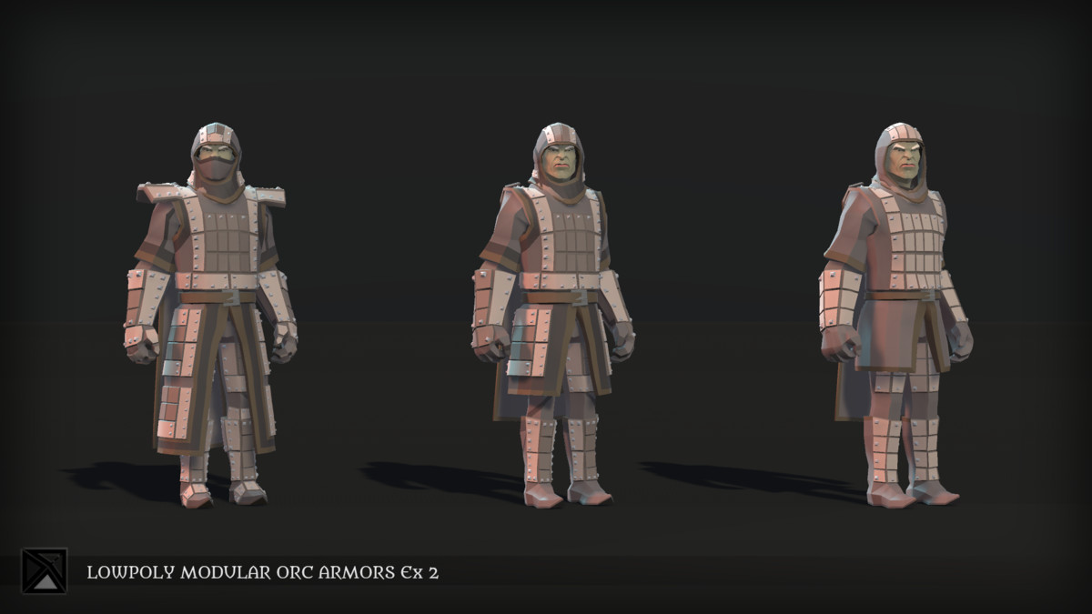 Low Poly Orcs Modular Armors Ex2 - LOWPOLY MEDIEVAL FANTASY SERIES