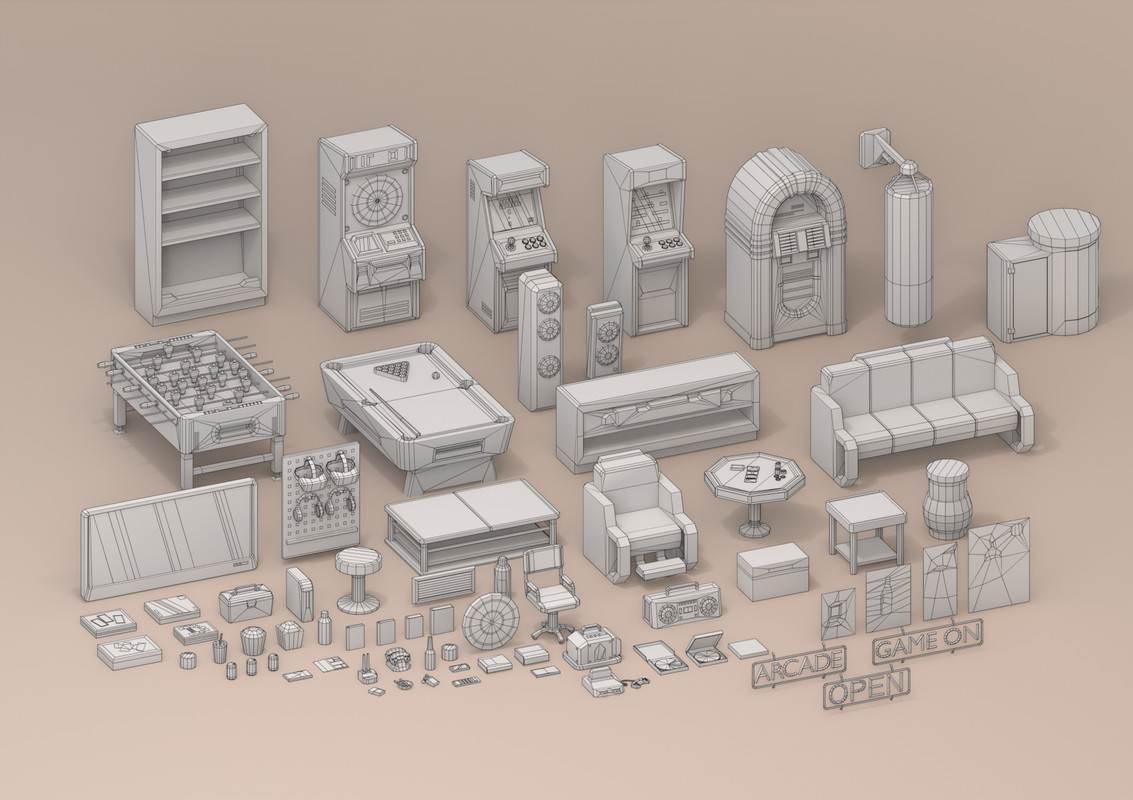 Low Poly Sci-Fi Recreation / Cosmic Retro