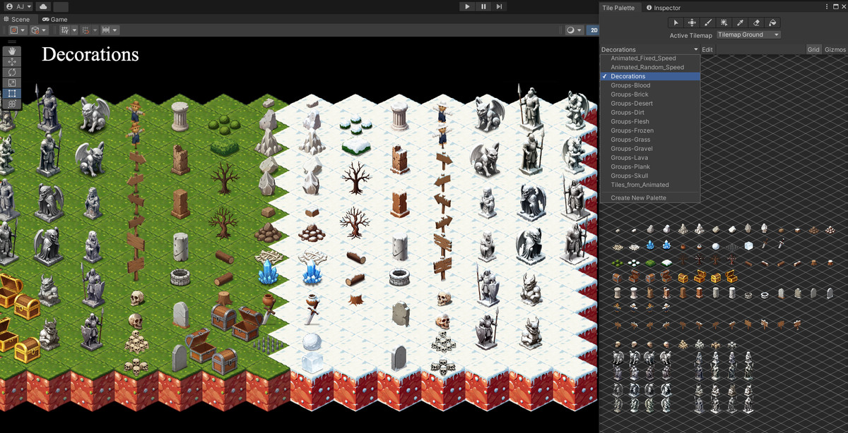 1000+ 2D Isometric Tiles, Decorations & Animated Terrains