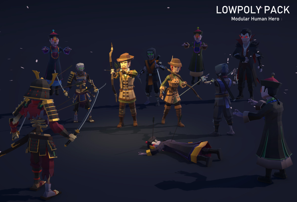 LowpolyPack_Modular Human Hero