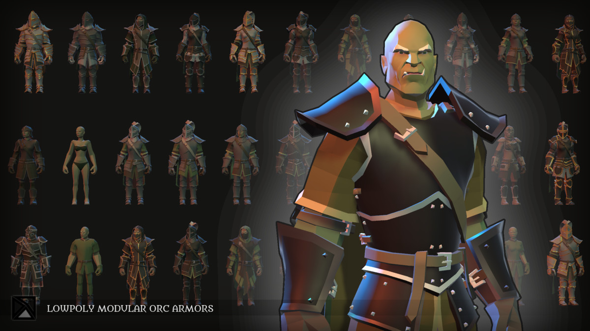 Low Poly Orc Modular Armors - LOWPOLY MEDIEVAL FANTASY SERIES