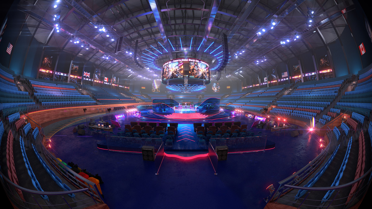 Futuristic Esports Arena Stadium – Tournament Stage 3d Environment Level