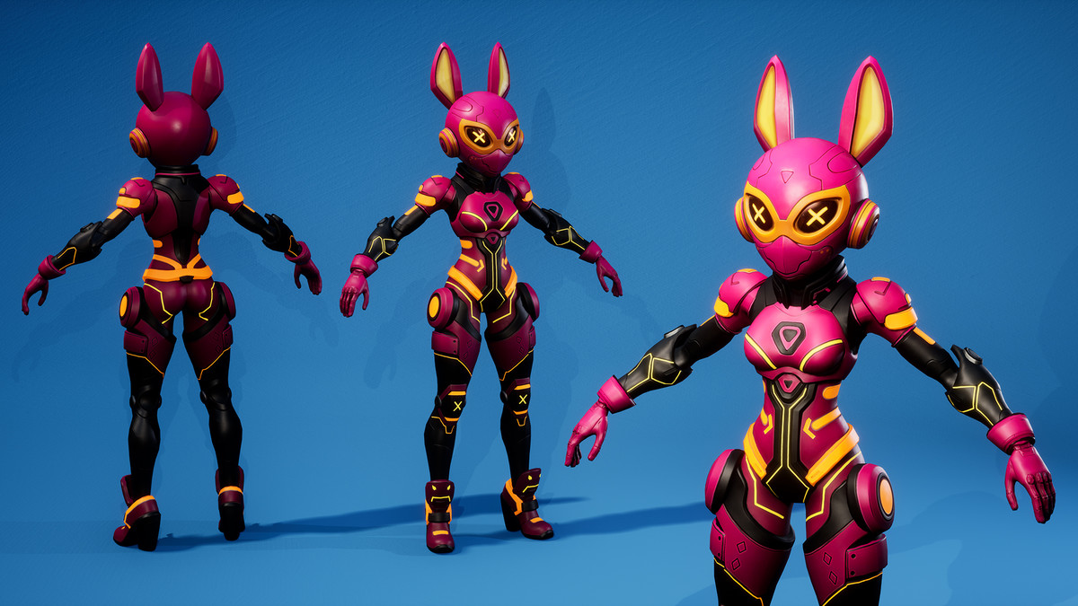 Cyber Bunny Android Sci-Fi Girl 4 – Stylized Character