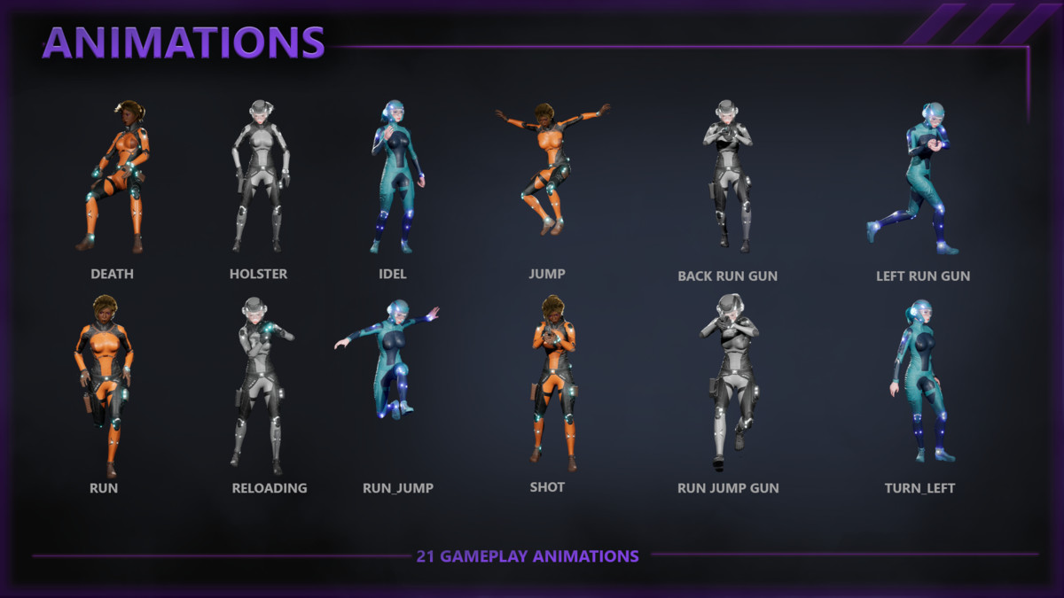 Sci-Fi Operative Woman – Modular Game Character