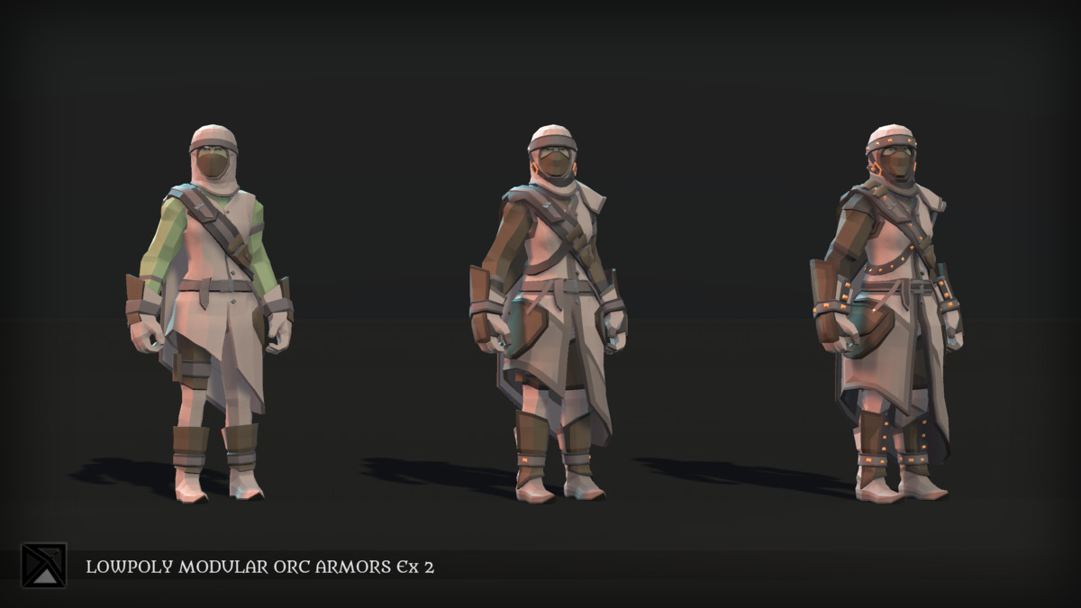 Low Poly Orc Modular Armors Bundle - LOWPOLY MEDIEVAL FANTASY SERIES