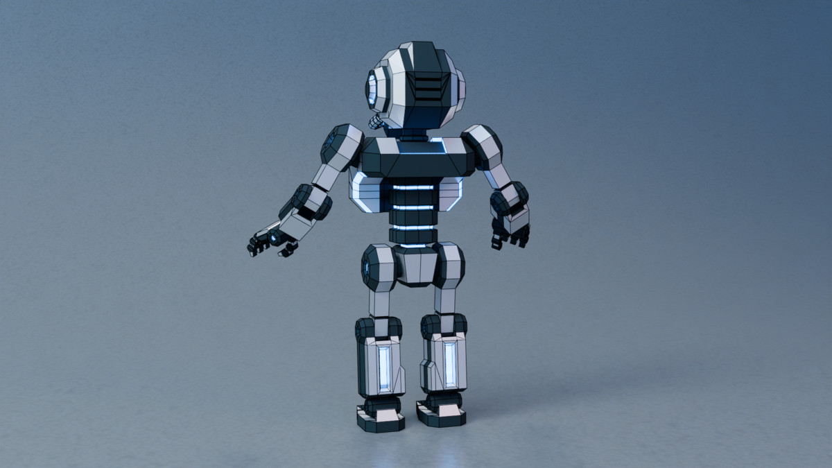 X-25.1 Sci‑Fi Robot Low‑Poly Stylized