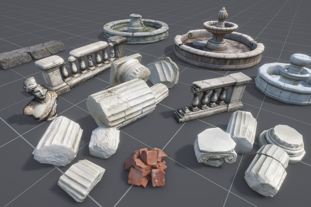 Brocken objects - Stone and Wood