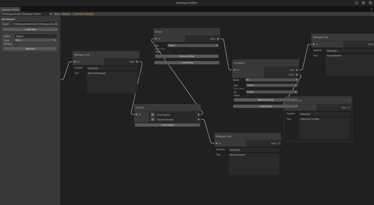 Minimal Dialogue System with choices