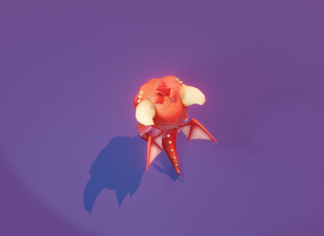 Cartoon Red Baby Dragon 3D Character With 5 Music Tracks & 36 Sound Effects